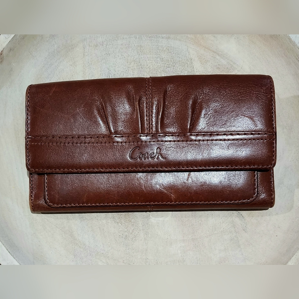 COPY - VINTAGE Chocolate Brown Leather Coach Wallet